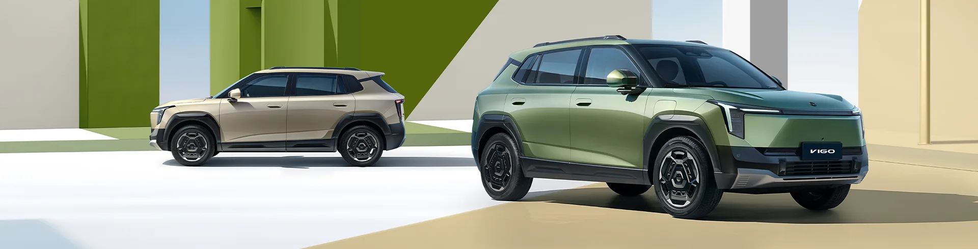 Dongfeng SUVs in showroom-style setting